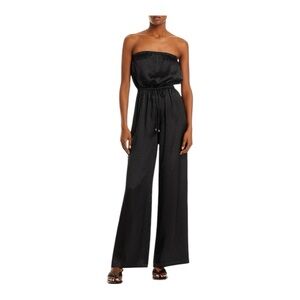 Aqua Elegant Black Strapless Jumpsuit